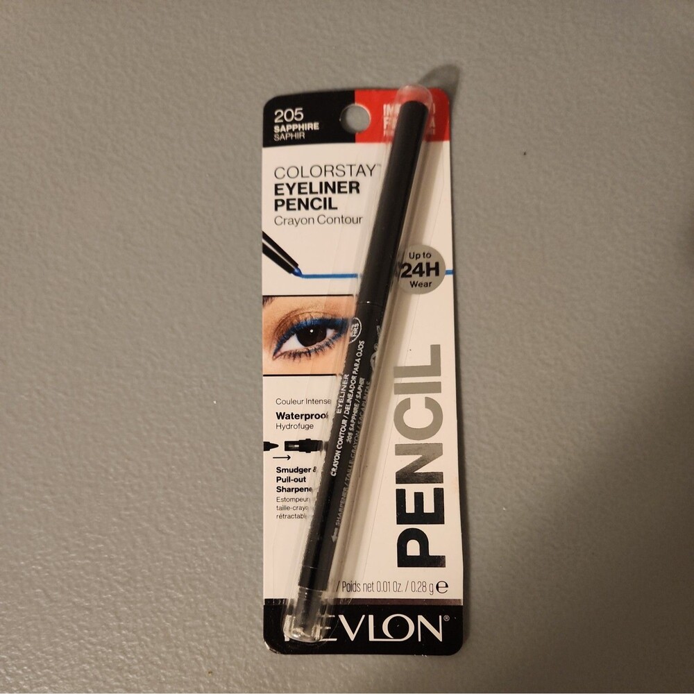 Revlon ColorStay Waterproof Eyeliner, Sapphire 205 Crayon Contour 24 Hour Wear
